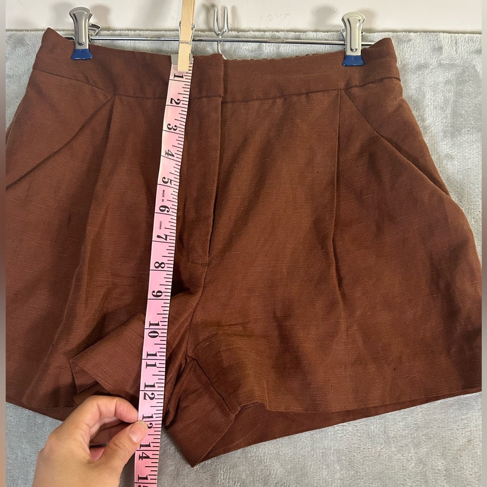 Wilfred brown linen pleated tailored shorts - Picture 8 of 9